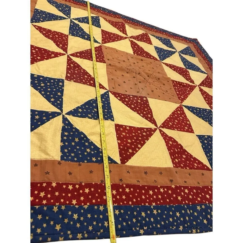 Handmade 48 x 48 Americana 250th USA Anniversary Nine Patch Lap Quilt